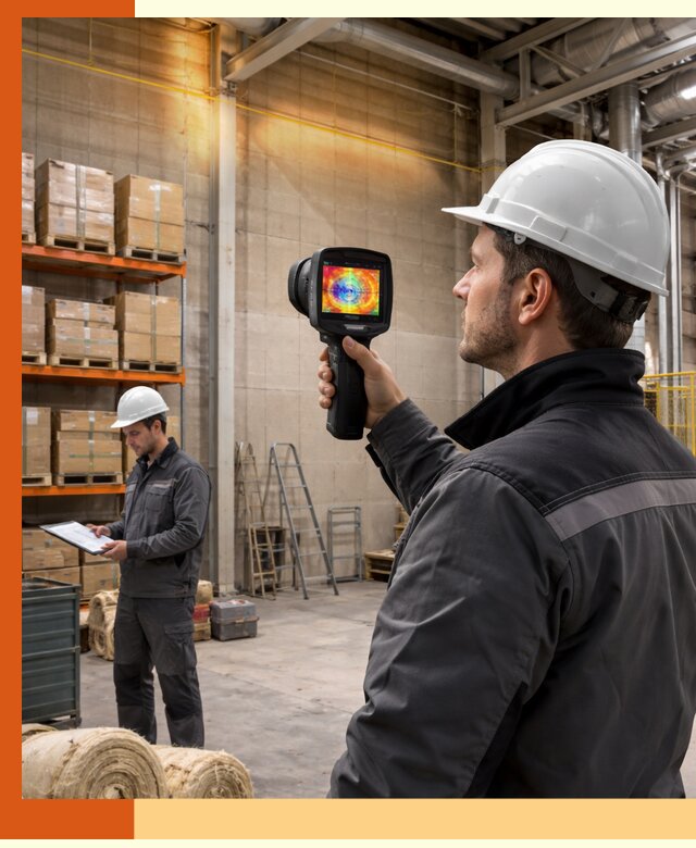 Тепловизионное обследование склада и выявление утечек в Лабинске